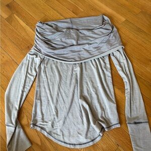 We The Free Off-Shoulder Tunic Top in Light Gray